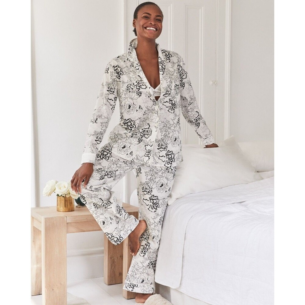 Haven Well Within Cotton Poplin Sketched Flora Pajama Set Women's Large Cozy